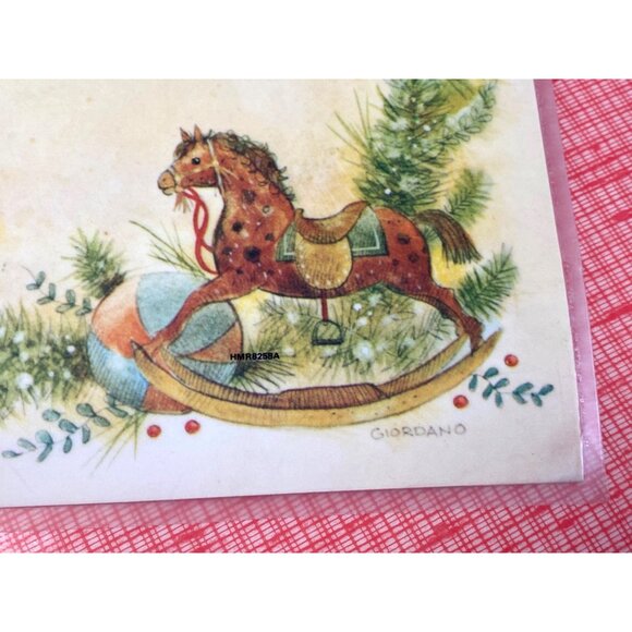 4 Vinyl Christmas Placemats Giordano Santa Sleigh Reindeer Reversible 1970s - Picture 6 of 10